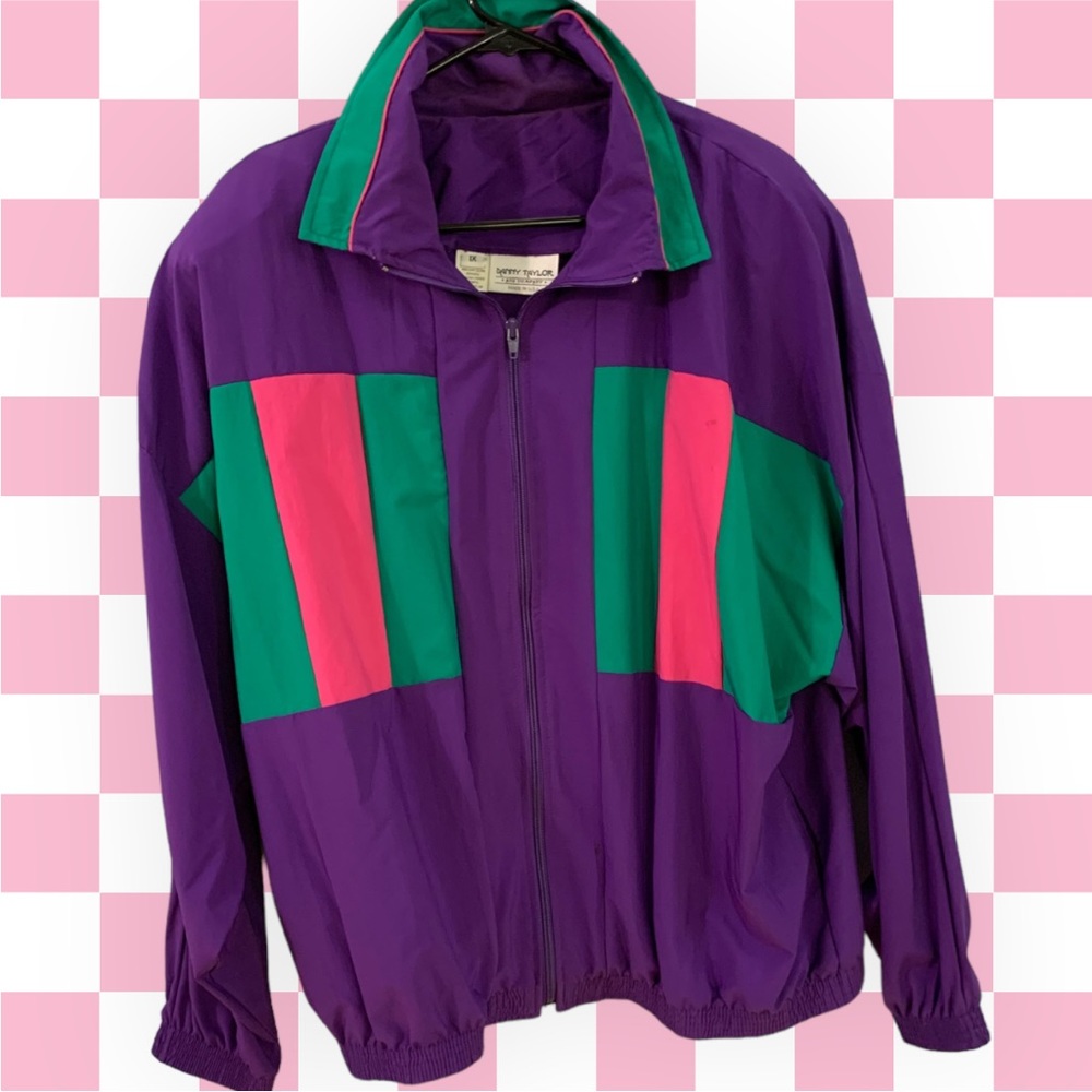 Vintage Danny Taylor Windbreaker w Shoulder Pads